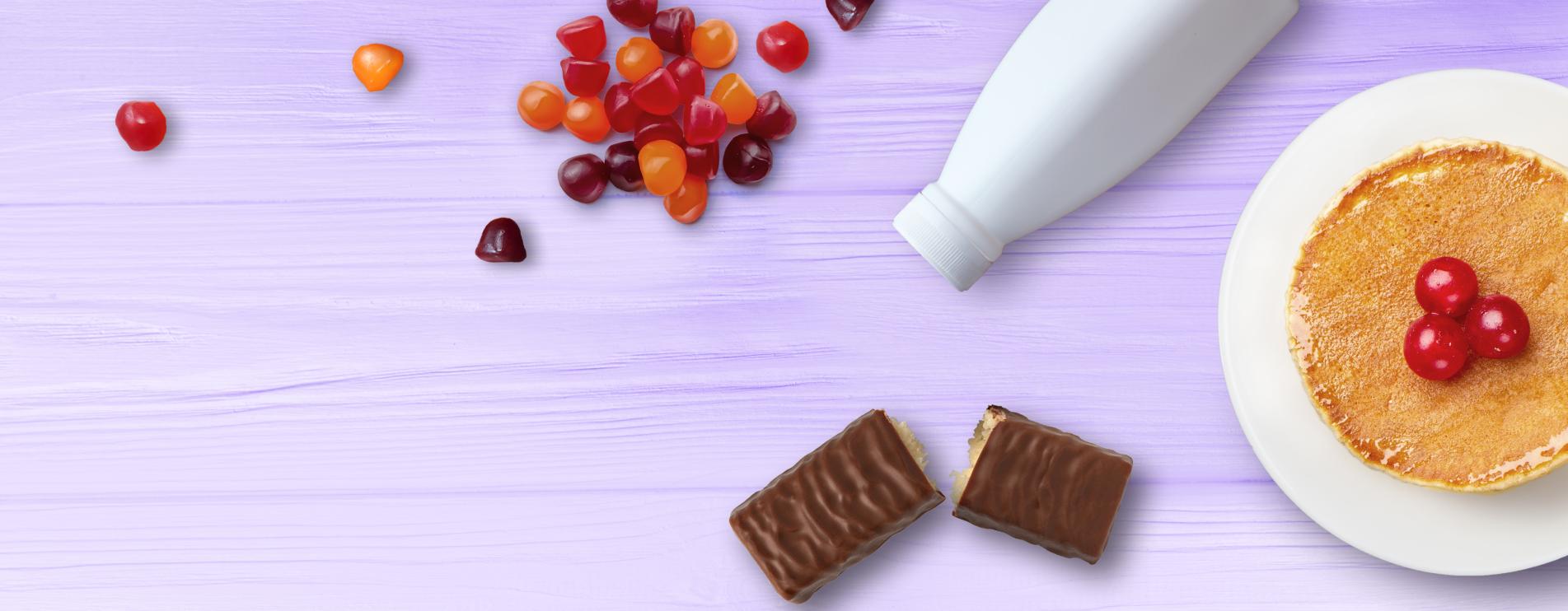 Bannière avec des produits liés à la nutrition